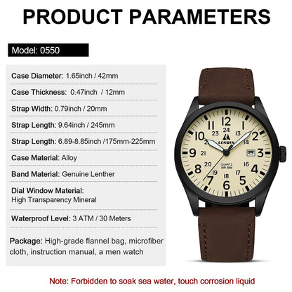 LN LENQIN Mens Watches Unisex Military Sport Nylon Strap Stylish Luminous Fashion Analog Quartz Watch for Men Waterproof Army Tactical Casual Wristwatch