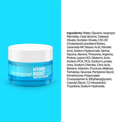 Neutrogena Hydro Boost Hydrating Water Cream Face Moisturizer for Sensitive Skin plus Hydrating Gel Cleanser Alcohol and Fragrance Free Hyaluronic Acid Daily Hydration Routine, 7.8 fl oz