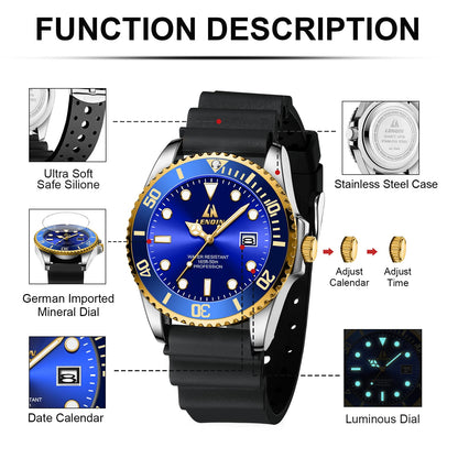 LN LENQIN Mens Watches Stainless Steel Waterproof Analog Quartz Watch for Men with Date Luminous Fashion Wristwatch