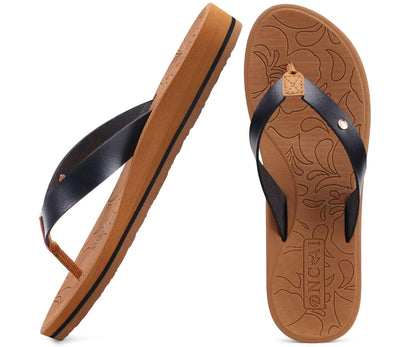ONCAI Women's Flip Flops Comfortable Arch Support Yoga Mat Summer Beach Walking Thong Cushion Sandals Ladies Outdoor Vacation Essentials Slide Shoes Rubber Soles US Size 5-11