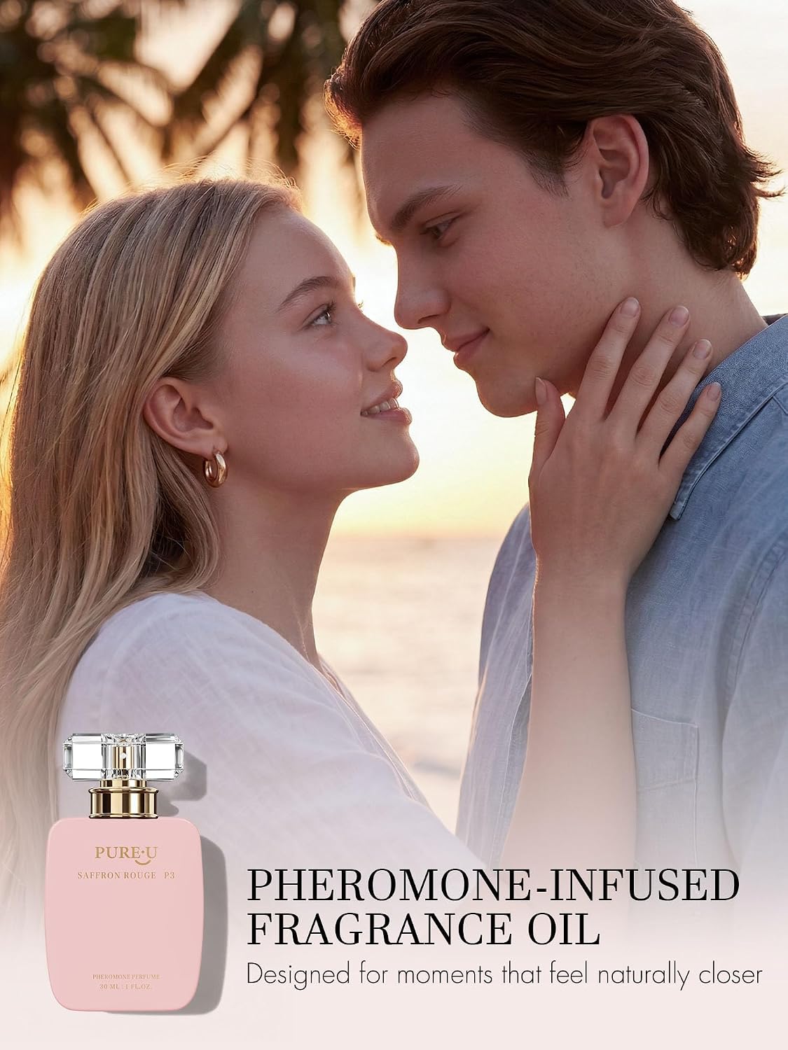 Pheromone Perfume for Women - Long Lasting Saffron Amber & Cedarwood Sophisticated Scent, Luxury Concentrated Extrait de Parfum Spray Oil, Portable Size Signature Scent, 1 fl oz (30ML