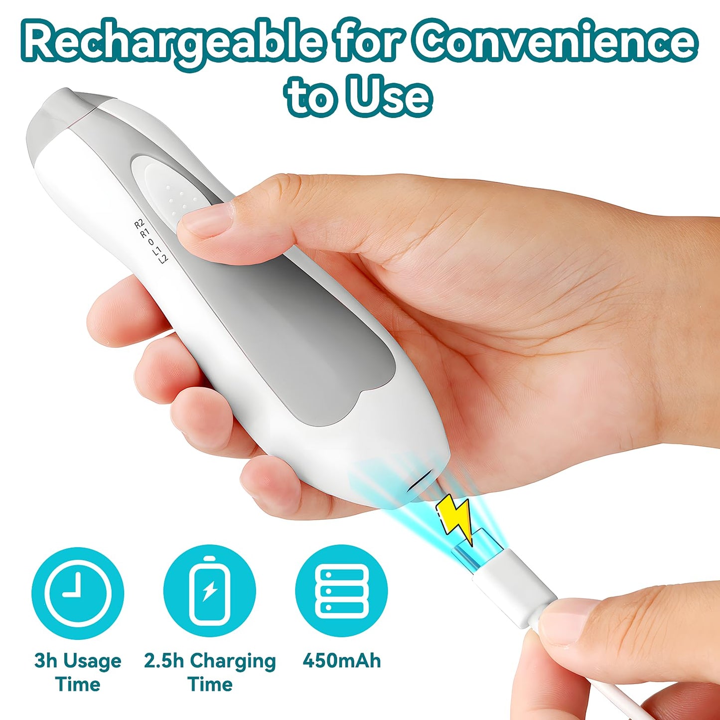 Electric Nail File Drill for Baby No Sharp Claws Hurt, 6 in 1 Safety Cutter Trimmer Clipper for Toes and Fingers (Blue)