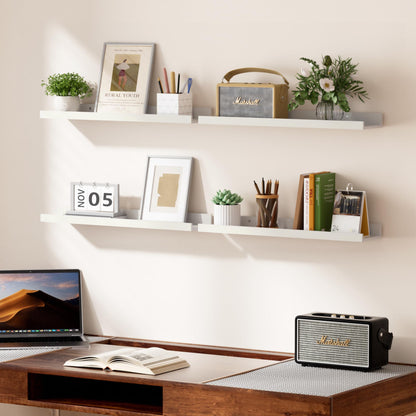 upsimples Floating Shelves for Wall, Wall Shelves for Decor Storage Set of 6, Wall Mounted Wood Shelf for Bedroom, Living Room, Bathroom, Kitchen, Picture Ledge Shelf, Black