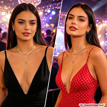 GIGB PBDK Chunky Gold Choker Necklace for Women,Trendy Silver Statement Necklace Long Snake Chain Drop Necklace,Charm Prom Body Jewelry Accessories Gifts