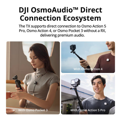 DJI Mic Mini (2 TX + 1 RX), Ultralight, Detail-Rich Audio | Noise Cancelling, Automatic Limiting, Wireless Microphone for Camera/iPhone/Android, Vlog, Streaming, 400m Transmission