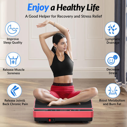 Vibration Plate Exercise Machine for Lymphatic Drainage, Full Body Shake Platform Board for Home Fitness, Fat Burning, 5 Program Modes and 99 Speed Levels
