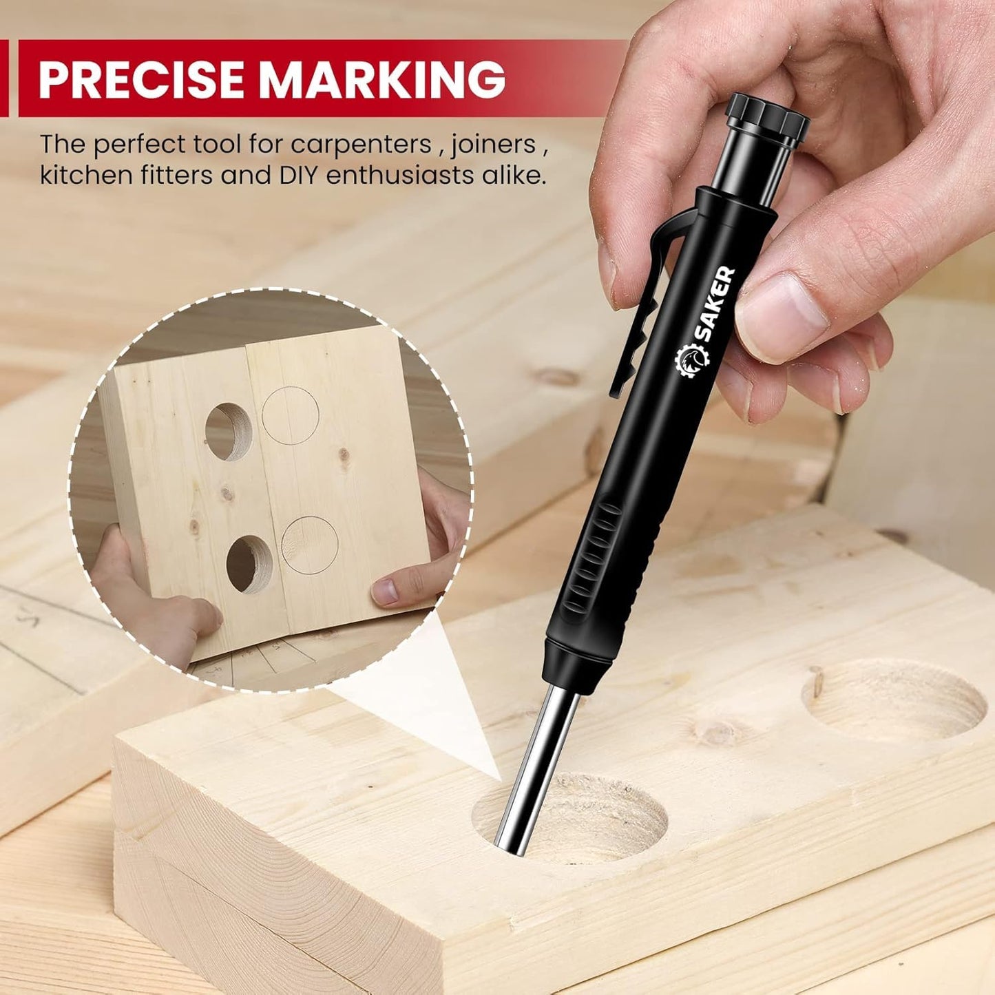Saker Contour Gauge (10Inch) Profile Tool with Adjustable Lock,Gifts for Men Women Father Dad Boyfriend Husband-Precisely Copy Irregular Shape Duplicator-Cool Gadgets for Woodworking Tool Tracing