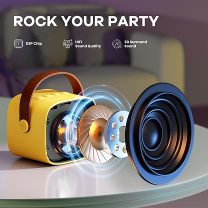 YLL Mini Karaoke Machine for Kids Adults, Portable Bluetooth Speaker with 2 Wireless Microphones, Trendy Birthday Gifts Toys for Girls Ages 3, 4, 5, 6, 7, 8, 9, 10+ Years Old Home Family Party (P-ink)