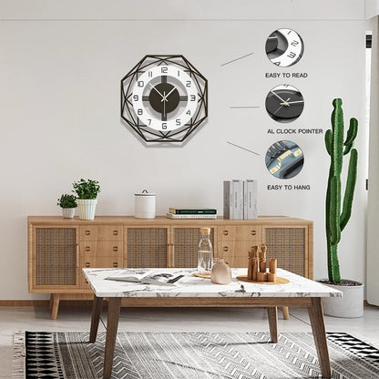 Modern Wall Clocks for Living Room Decor 12in Black Wall Clock Silent Non-Ticking Quartz Battery Operated for Office Kitchen Bedroom Bathroom Minimalist Small Clock Decoration Easy to Read