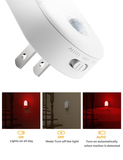 L LOHAS LED Motion Sensor Night Light, 2Pack, Motion Activated Night Light, Night Lights Plug into Wall Motion Sensor, 3000K Warm White, Adjustable Brightness 30/60LM, for Kids Adults Bathroom Bedroom