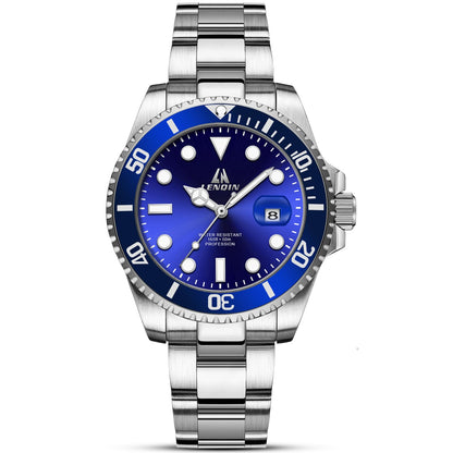 LN LENQIN Mens Watches Stainless Steel Waterproof Analog Quartz Watch for Men with Date Luminous Fashion Wristwatch
