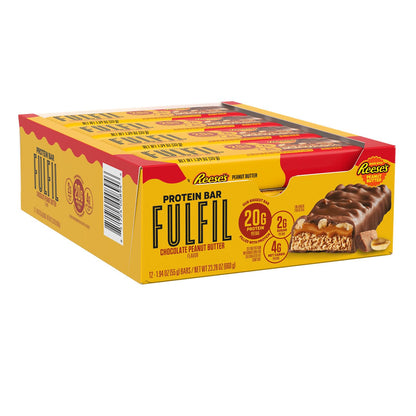 FULFIL Chocolate Peanut Butter Flavored Protein Bar Made with REESE's Peanut Butter, Gluten Free with 15g Protein, Pantry Staples, 12 Count