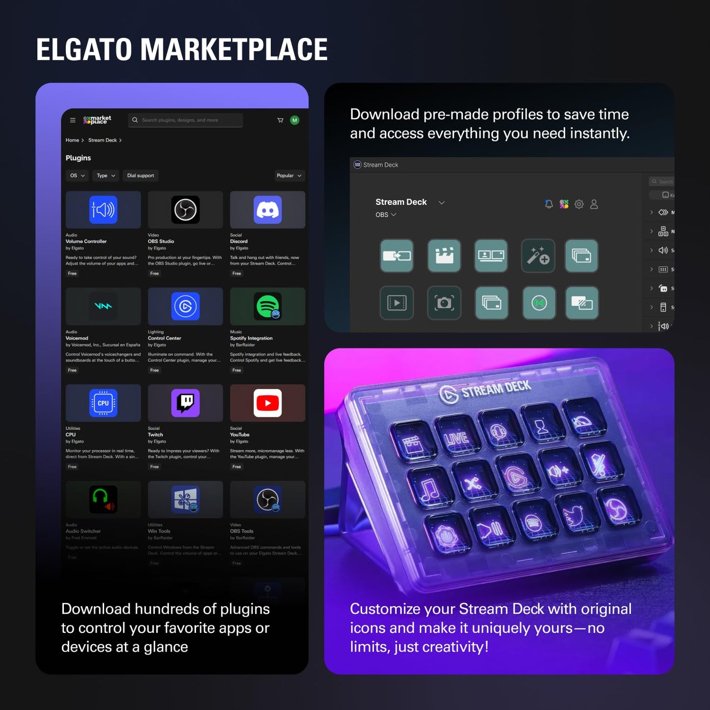 Elgato Stream Deck MK.2 Studio Controller, 15 Macro Keys | Trigger actions in OBS, Twitch, YouTube and more, Visual feedback, Hundreds of plugins, Works with Mac and PC
