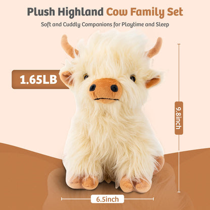 Marysun Microwavable Highland Cow Stuffed Animal - Weighted Stuffed Animal Plush, Heating Pad, Cozy Gift for Girls|Women|Kids|Elderly People, 9.8in, 1.65lb