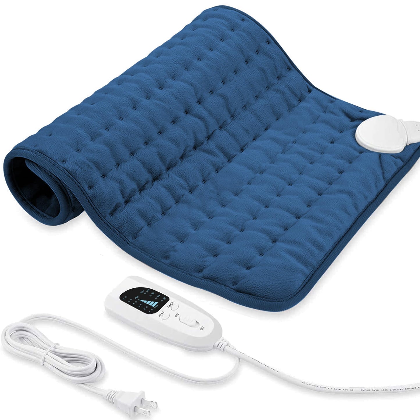 Electric Heating pad with 6 Heat Settings, Auto Shut Off, Dry Electric Heating for Back Neck Knee Arms Legs Shoulder Heat Pads for Christmas Birthday Father Mother's Day (24"X12", Gray Green)