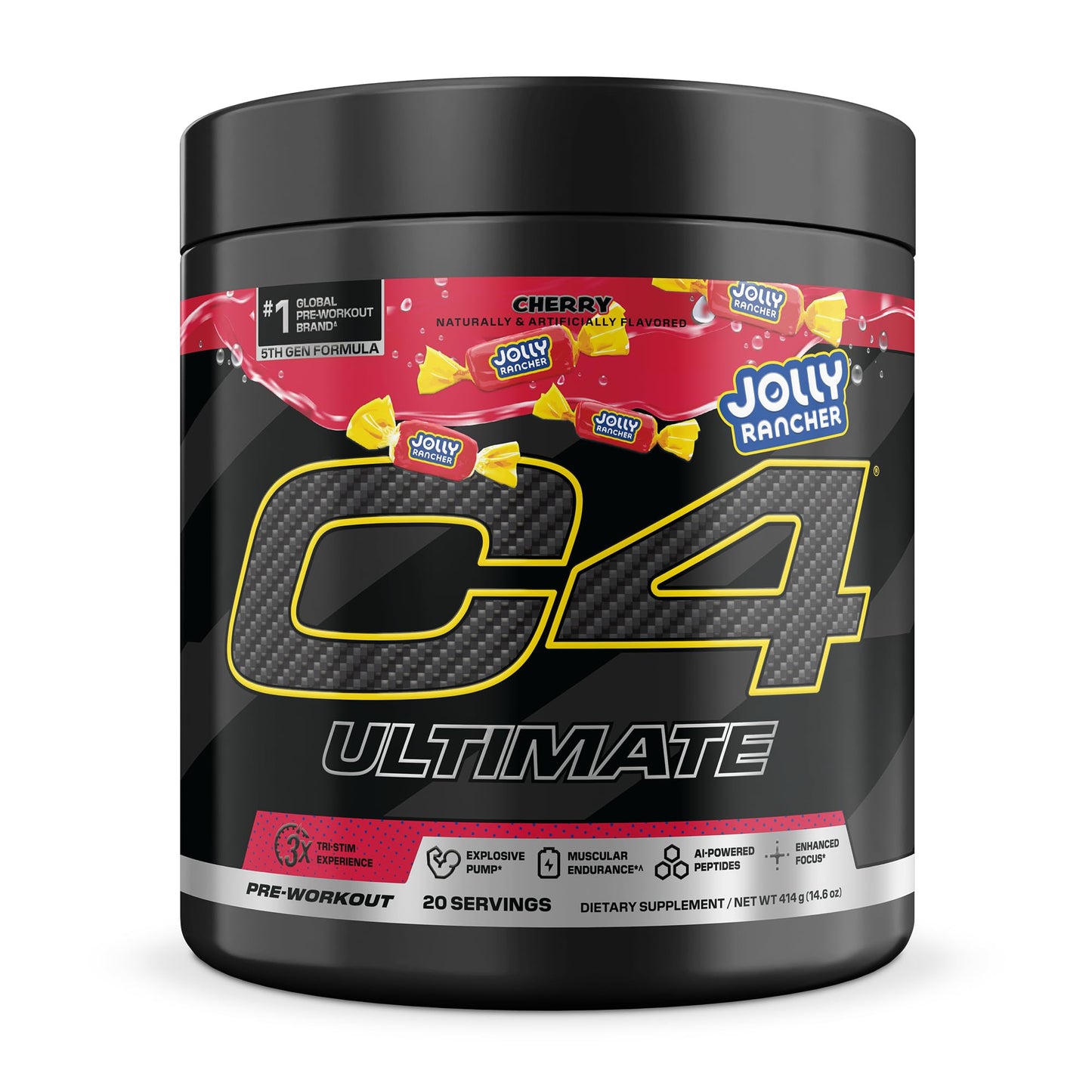 C4 Ultimate Pre Workout Powder Watermelon - Sugar Free Preworkout Energy Supplement for Men & Women - 300mg Caffeine + 3.2g Beta Alanine + 2 Patented Creatines - 20 Servings