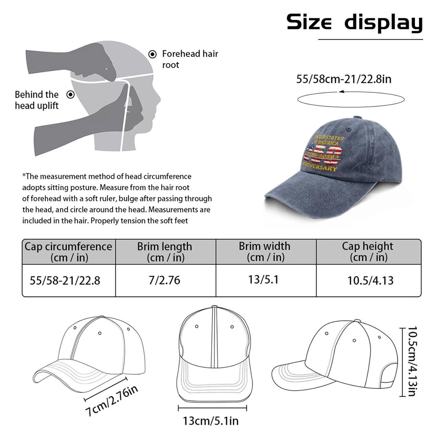 Funny Hat America Hats for Men Gifts for Dad Baseball Cap