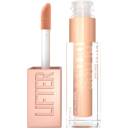 Maybelline Lifter Gloss, Hydrating Lip Gloss with Hyaluronic Acid, Ice, Pink Neutral, 0.18 Ounce