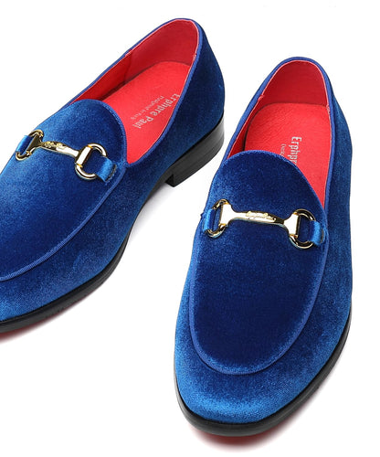 Men's Velvet Loafers Wedding Party Prom Homecoming Shoes