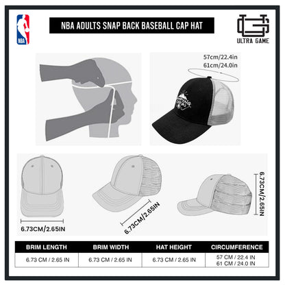 Ultra Game Men’s NBA Official Twill Snap Back Ultimate Baseball Cap Hat
