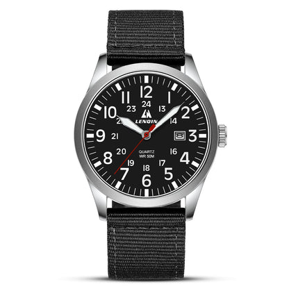 LN LENQIN Mens Watches Unisex Military Sport Nylon Strap Stylish Luminous Fashion Analog Quartz Watch for Men Waterproof Army Tactical Casual Wristwatch