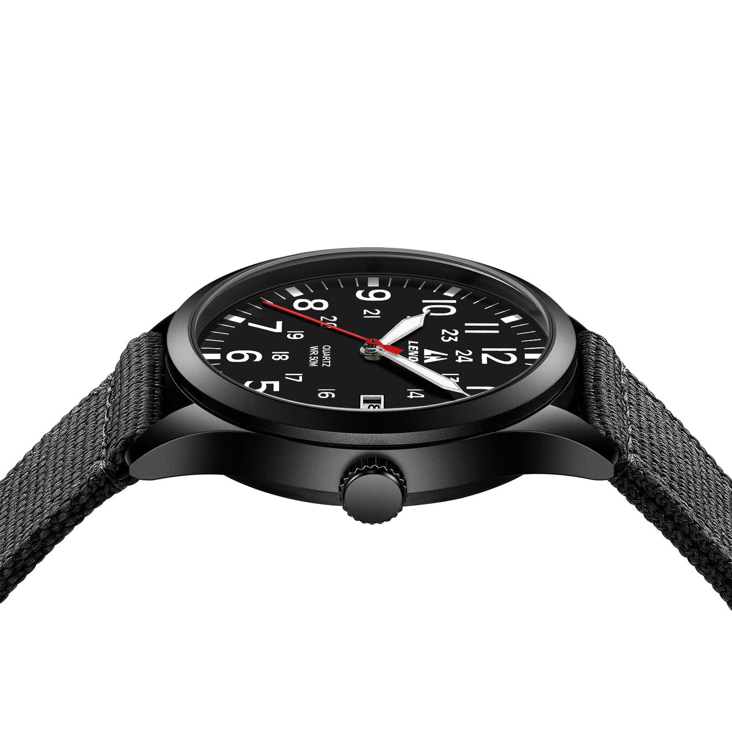 LN LENQIN Mens Watches Unisex Military Sport Nylon Strap Stylish Luminous Fashion Analog Quartz Watch for Men Waterproof Army Tactical Casual Wristwatch