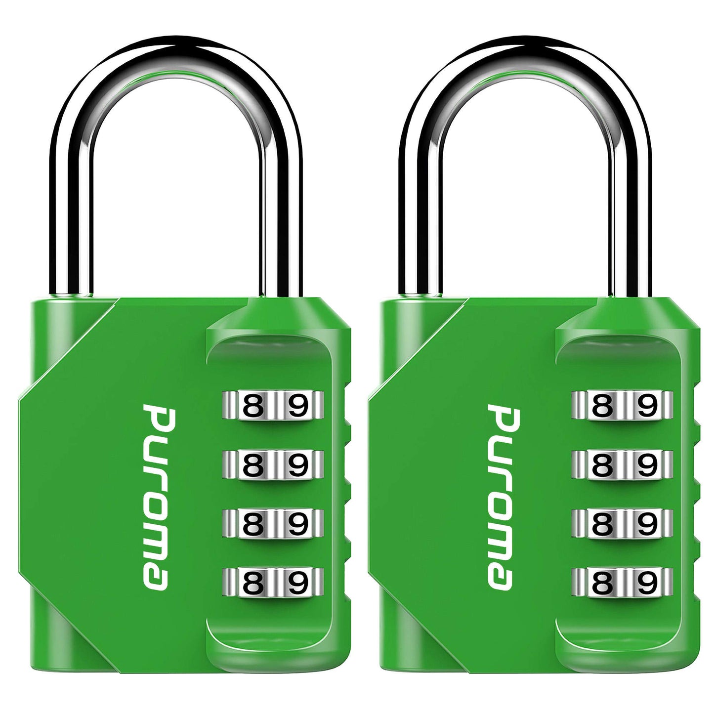 Puroma 2 Pack Combination Lock 4 Digit Padlock for School Gym Locker, Sports Locker, Fence, Toolbox, Case, Hasp Storage (Black & Code Window)