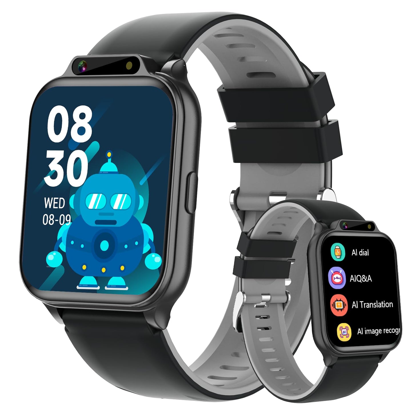 Smart Watch for Kids, 1.85" Fitness Tracker with Heart Rate, Sleep Monitor, IP68 Waterproof Smartwatches with Video Music, Pedometer, Game, NO APP/Phone, Gift for Boys Girls. (Classic, Black)