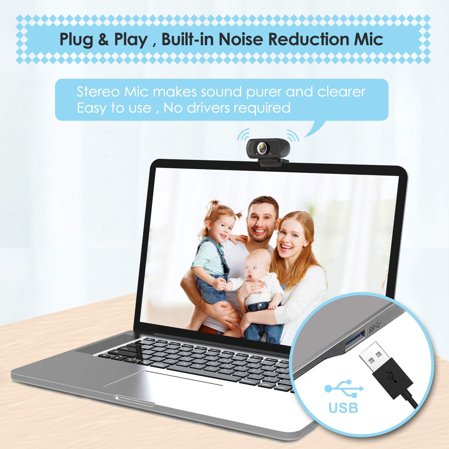ToLuLu Streaming Webcam 2K 50FPS Web Cam, LED RGB Webcam with Microphone and Light, Autofocus Computer Camera with Cover and Tripod, Plug-Play USB Web cam for PC Desktop/MacBook Gaming Video Calling