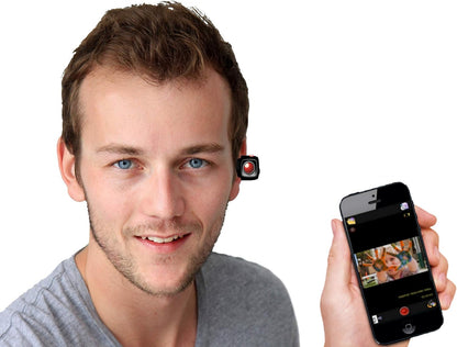 HeadsUp Head Mounted 1080P FHD Wearable Vlog Camera Recorder with APP Control, Hands Free Headband Streaming Camera for Live Display, Hands-Off Music and Phone Calls - Black
