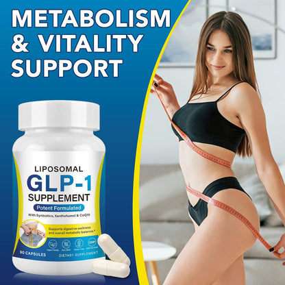 asusxcli GLP-1 Supplement - Dietary Supplement -Synbiotics - Curb Appetite, Boost Metabolism & Support Gut Health for Women & Men Lean Body Support - 90 Capsules
