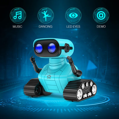ALLCELE Girls Robot Toy, Rechargeable RC Robot for Kids, Remote Control Toy with Music and LED Eyes, Gift for Children Age 3 Years and Up - Pink