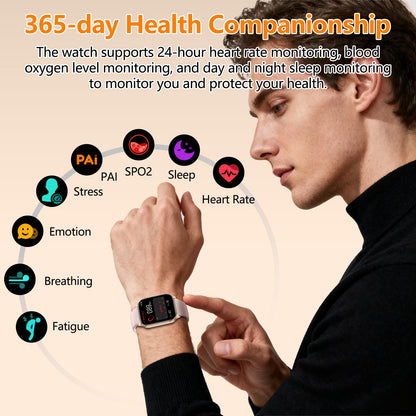 Smart Watch for Women Men, GPS Smartwatches with Heart Rate/SpO2/Sleep/Stress Monitor, 100+ Sports Fitness Watches, IP68 Waterproof Activity Tracker for Android/ iOS Phone (Silver, 1.96"_GPS+Map)
