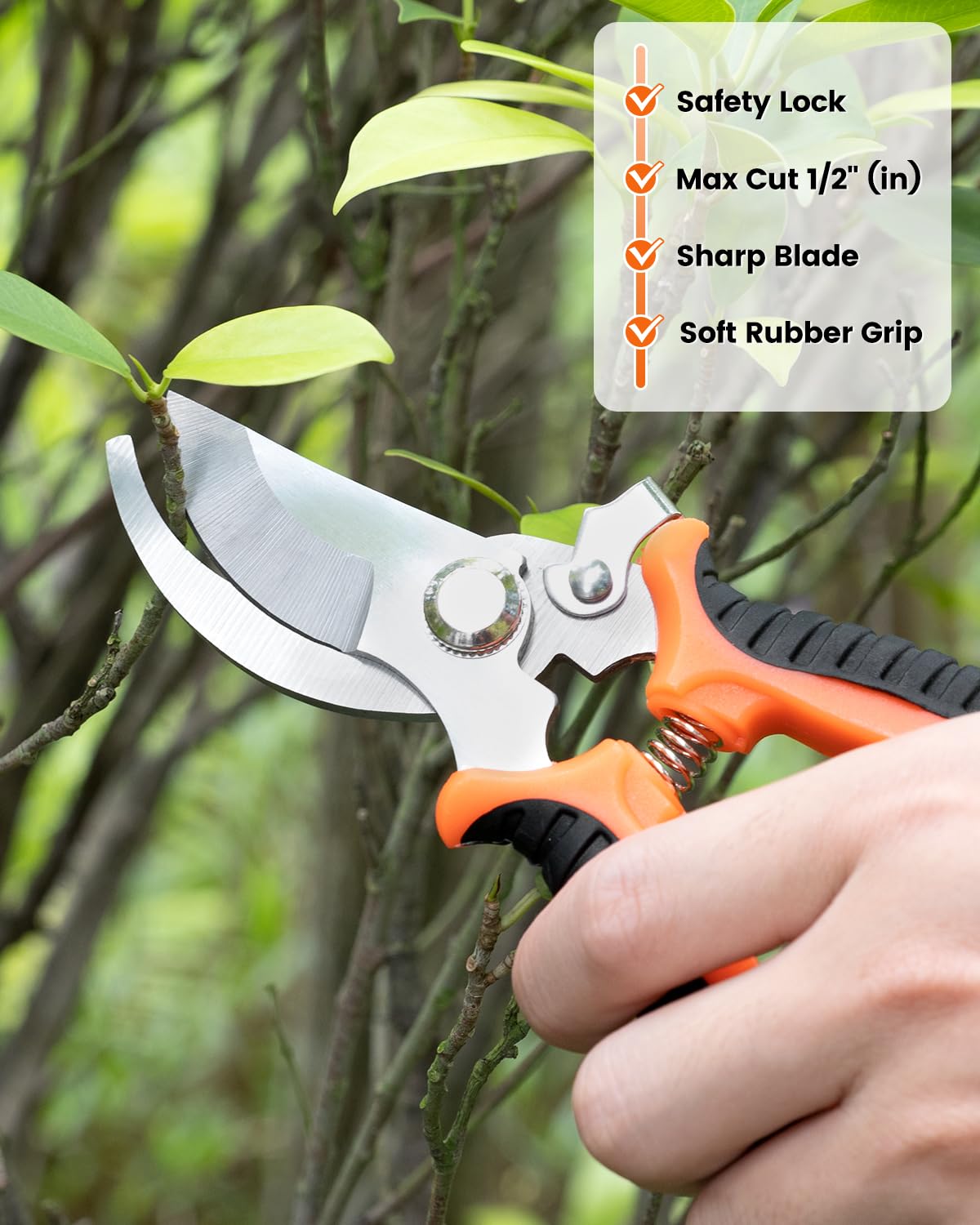 9 Piece Garden Tool Set | Heavy Duty Stainless Steel, Ergonomic Non-Slip Rubber Handles, Pruning Shears, Trowel, 600D Storage Tote Bag