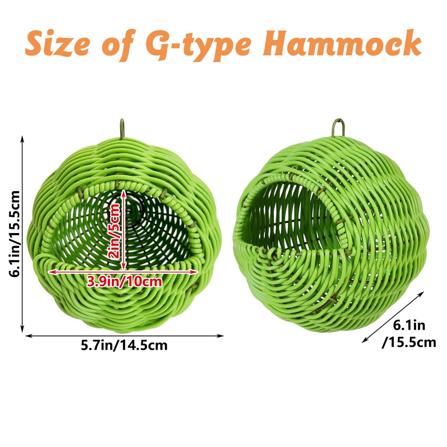 BNOSDM Rattan Bird Nest Parrot Nesting House Parakeet Nesting Soft Lovebird Warm Bed Sleeping for Parrots Bird Cage Accessories for Cockatiels Budgerigars Finches Canaries (Single-Hole Style)
