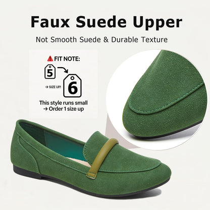 Women's Slip on Flats Shoes Runs Small Faux Suede Ballet Flats Fashion Business Casual Comfortable Flats Dressy Loafers for Women