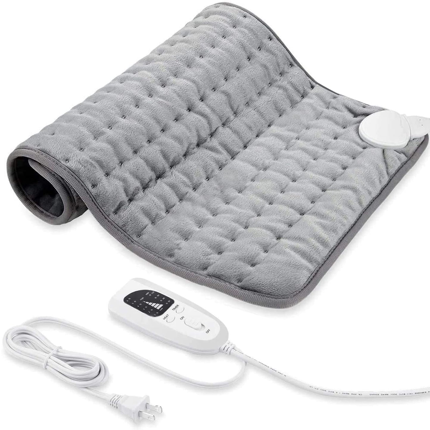 Electric Heating pad with 6 Heat Settings, Auto Shut Off, Dry Electric Heating for Back Neck Knee Arms Legs Shoulder Heat Pads for Christmas Birthday Father Mother's Day (24"X12", Gray Green)