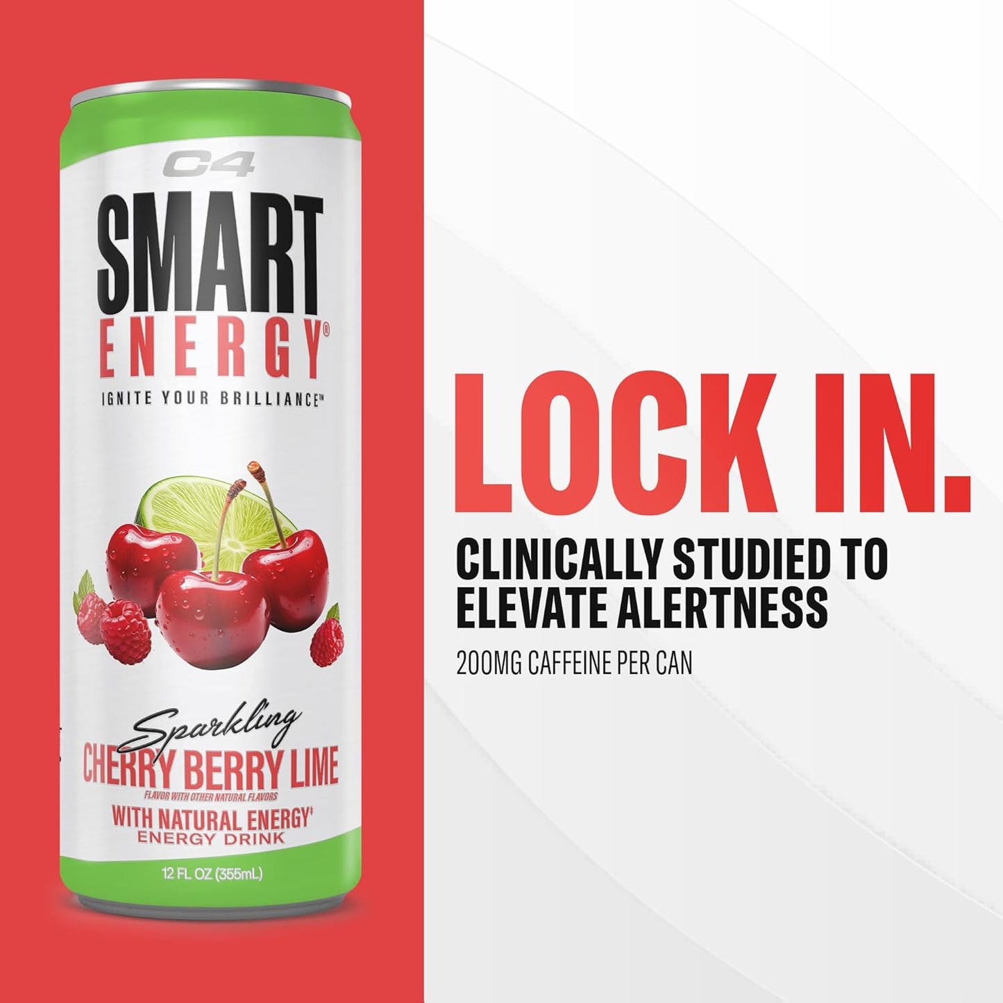 C4 Smart Energy Drinks Variety Pack, Sugar Free Performance Fuel & Nootropic Brain Booster, Coffee Substitute or Alternative, 4 Flavor Berry Breeze Variety (Pack of 24)