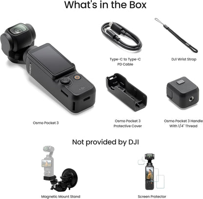 DJI Osmo Pocket 3 Vlog Combo, Vlogging Camera with 1'' CMOS & 4K/120fps for YouTube, Mic Mini Transmitter (Infinity Black)