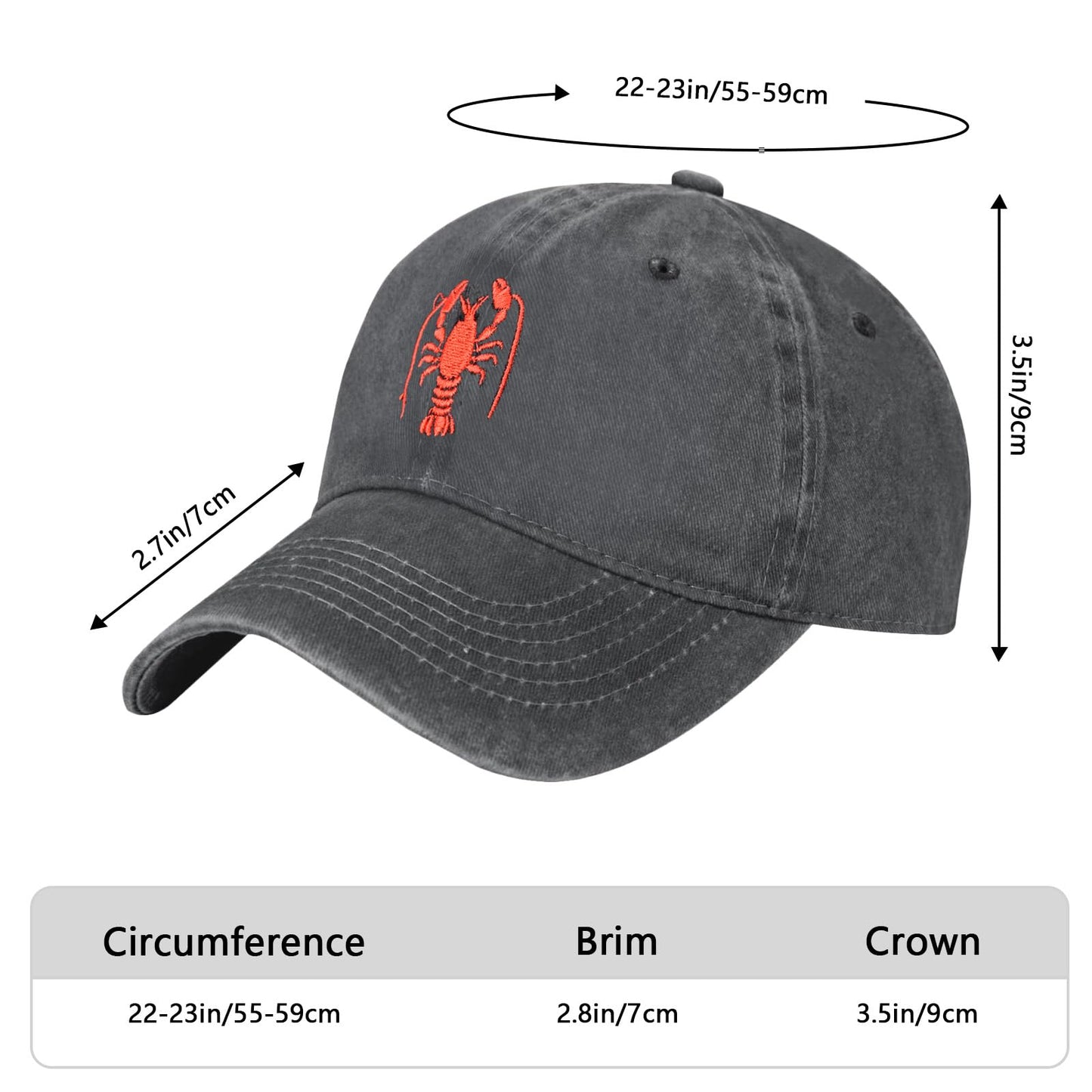 Embroidered Baseball Cap Adjustable Vintage Washed Distressed Denim Baseball Hat for Women Men