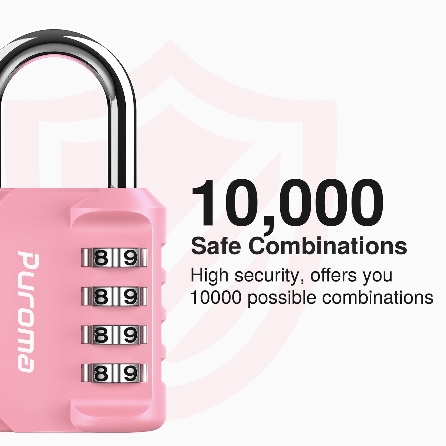 Puroma 2 Pack Combination Lock 4 Digit Padlock for School Gym Locker, Sports Locker, Fence, Toolbox, Case, Hasp Storage (Black & Code Window)
