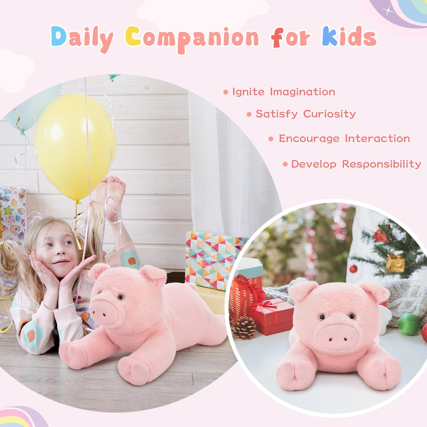 MaoGoLan 47" Giant Axolotl Stuffed Animal,Ultra Soft Salamander Kids Body Pillow Plush,4 Feet Jumbo Throw Pillow Plushie for Axolotl Lover,Home Decor,Gifts
