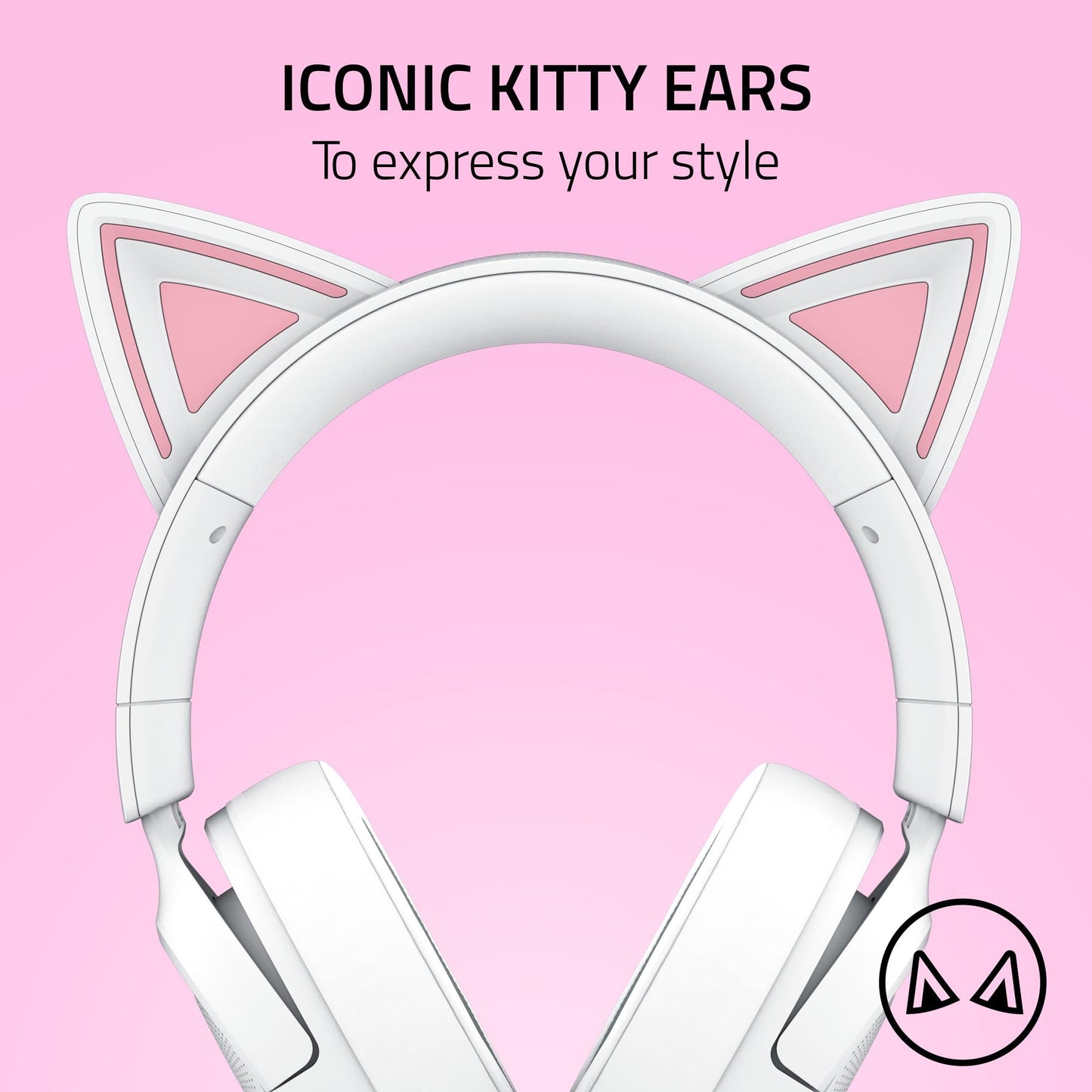 Razer Kraken Kitty V3 X Wired Gaming Headset: Kitty Ears - HyperClear Cardioid Mic - 40 mm Drivers - 7.1 Surround Sound - Comfy Ear Cushions - Cross-Platform via 3.5mm PC, PS5, Xbox, Switch 2 - Pink