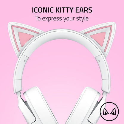 Razer Kraken Kitty V3 X Wired Gaming Headset: Kitty Ears - HyperClear Cardioid Mic - 40 mm Drivers - 7.1 Surround Sound - Comfy Ear Cushions - Cross-Platform via 3.5mm PC, PS5, Xbox, Switch 2 - Pink