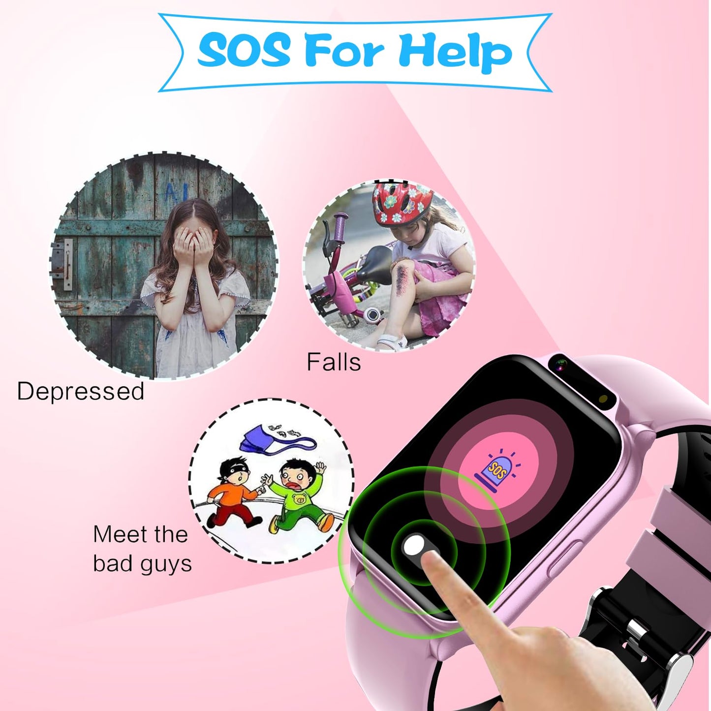 Smart Watch for Kids, 1.85" Fitness Tracker with Heart Rate, Sleep Monitor, IP68 Waterproof Smartwatches with Video Music, Pedometer, Game, NO APP/Phone, Gift for Boys Girls. (Classic, Black)