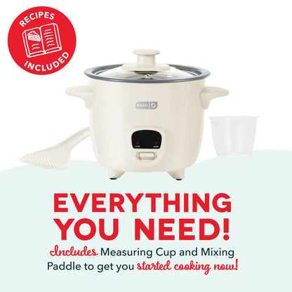 Dash Mini Rice Cooker | Small Rice Maker, 2 Cups Cooked / 1 Cup Uncooked, Ceramic Nonstick Removable Pot, Keep Warm Function, Compact and Portable for Dorm, Travel, Single Serve, Aqua