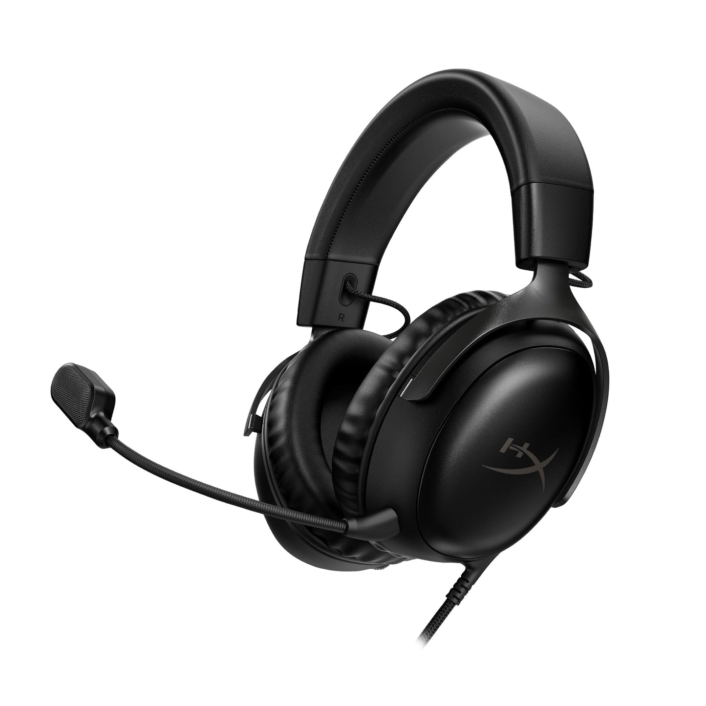 HyperX Cloud III – Wired Gaming Headset, PC, PS5, Xbox Series X|S, Angled 53mm Drivers, Spatial Audio, Memory Foam, Durable Frame, Ultra-Clear 10mm Mic, USB-C, USB-A, 3.5mm – Black/Red