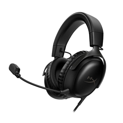 HyperX Cloud III – Wired Gaming Headset, PC, PS5, Xbox Series X|S, Angled 53mm Drivers, Spatial Audio, Memory Foam, Durable Frame, Ultra-Clear 10mm Mic, USB-C, USB-A, 3.5mm – Black/Red