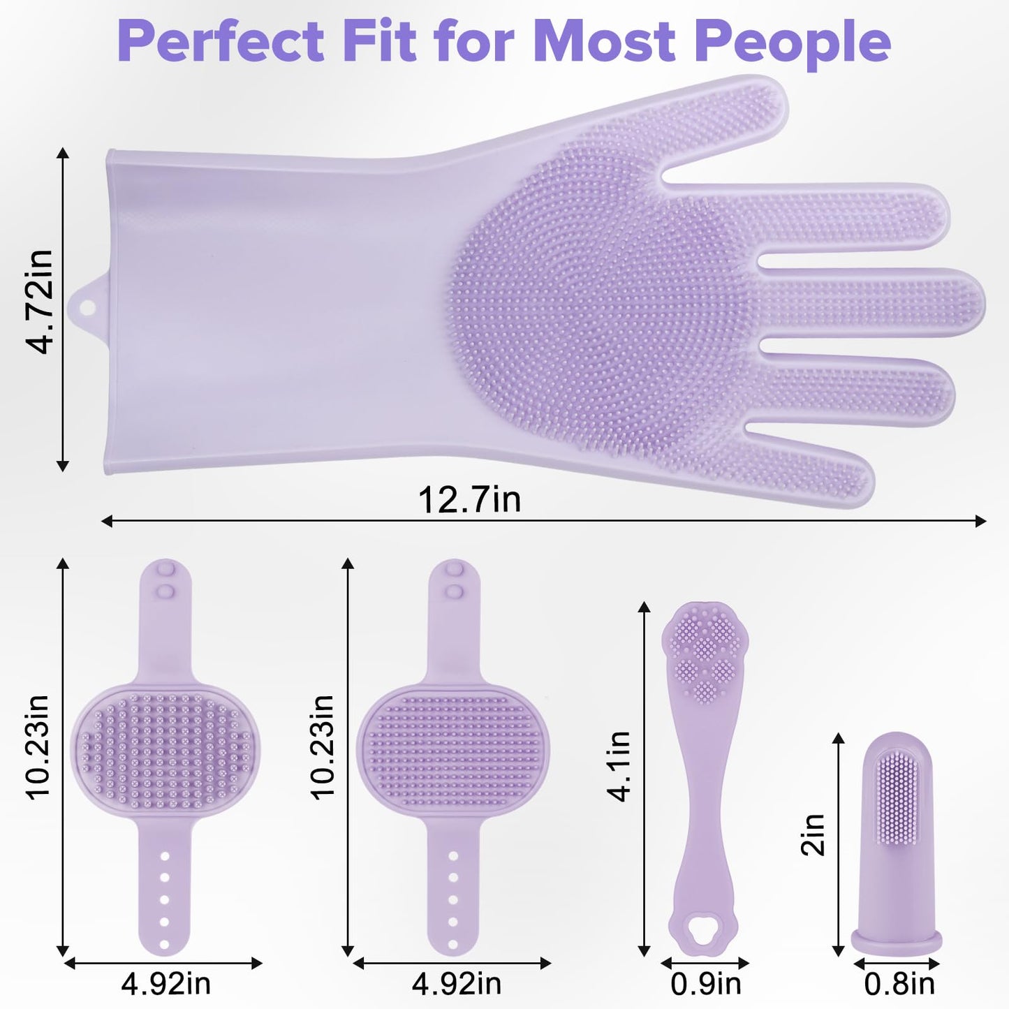 6PCS Grooming & Bath Supplies for Dogs, Cats | Dog Washing Gloves | Dog Bath Brush | Dog Shower Brush | Pet Grooming Gloves | Dog Grooming kit | Pet Supplies for Showerhead & Sprayer (Navy Blue)