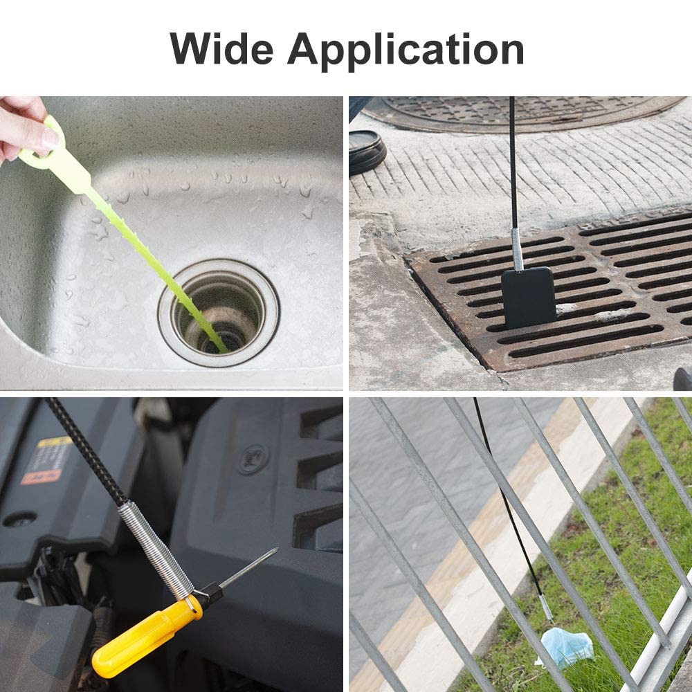 DR.PEN Flexible Grabber Claw Pick Up Reacher Tool (Drain Clog Remove Tool), With 4 Claws Bendable Hose Pickup Reaching Assist Tool for Litter Pick, Home and Kitchen Sink, Drains, Toilet (63 inch)